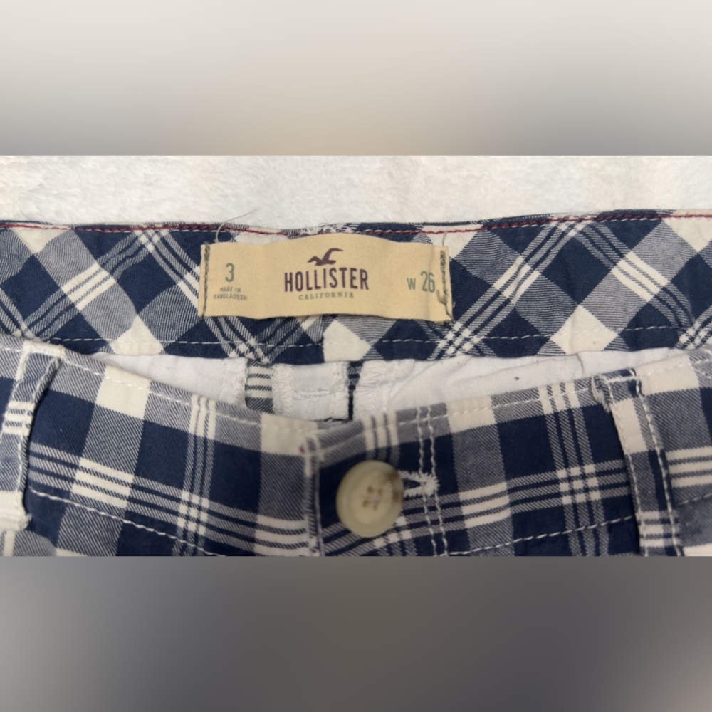 Hollister Navy Plaid Shorts - Picture 3 of 3